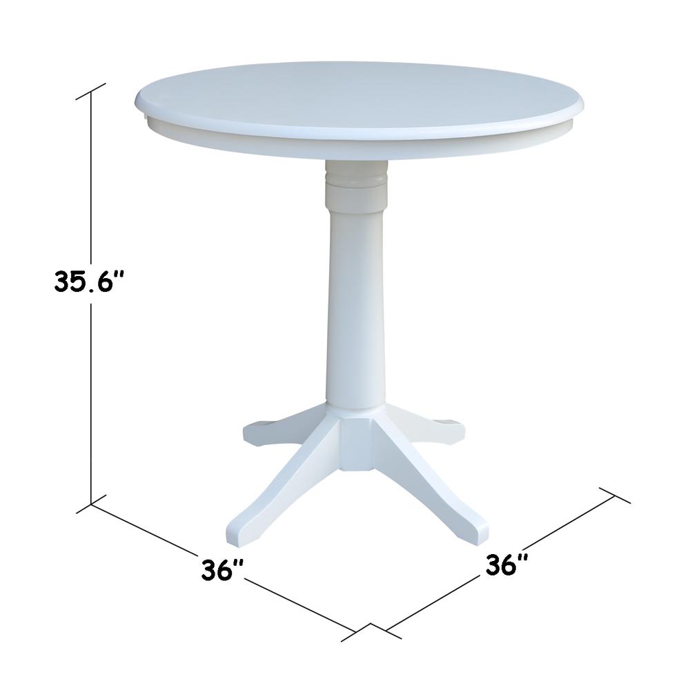 36" Round Top Pedestal Table - 28.9"H, White. Picture 4