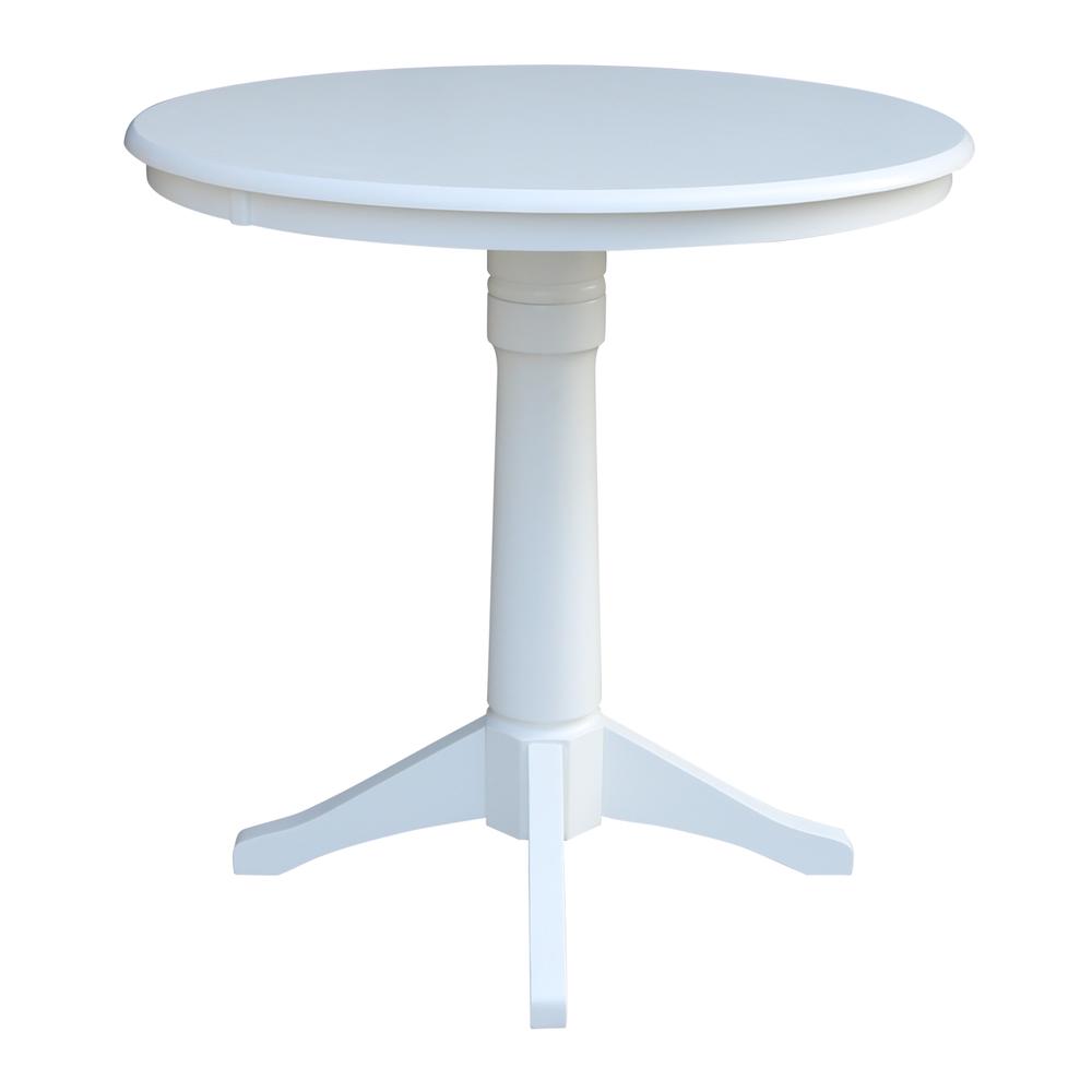 36" Round Top Pedestal Table - 28.9"H, White. Picture 5