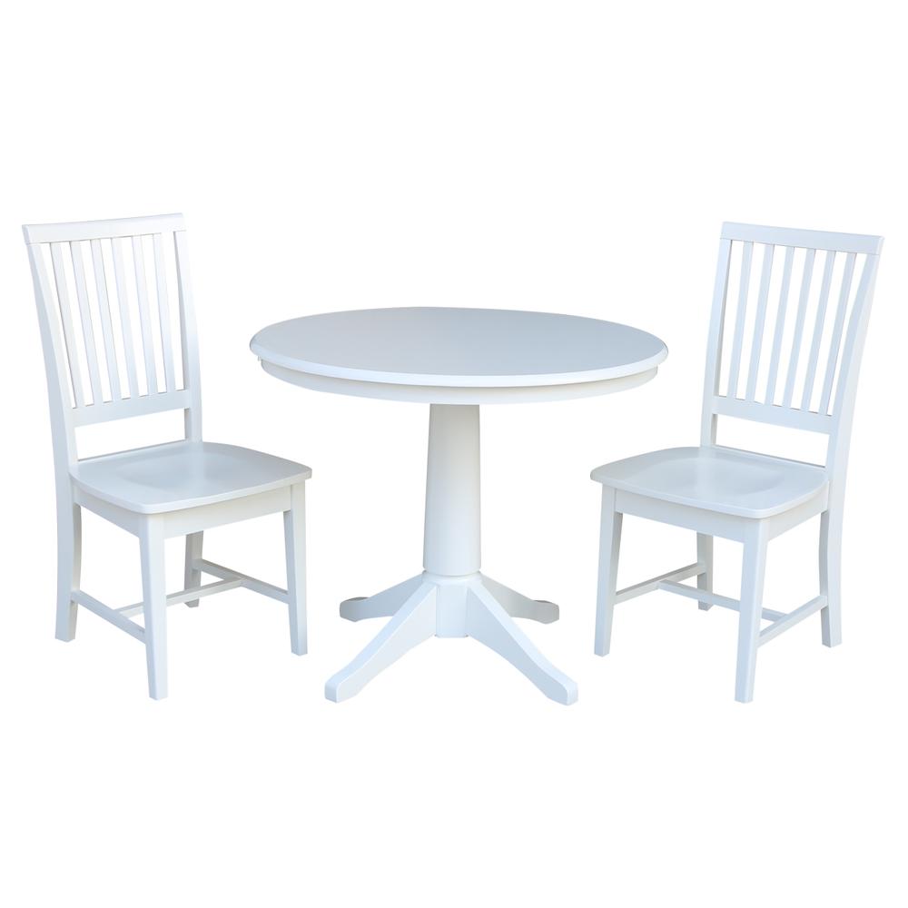 36" Round Top Pedestal Table - 28.9"H, White. Picture 12
