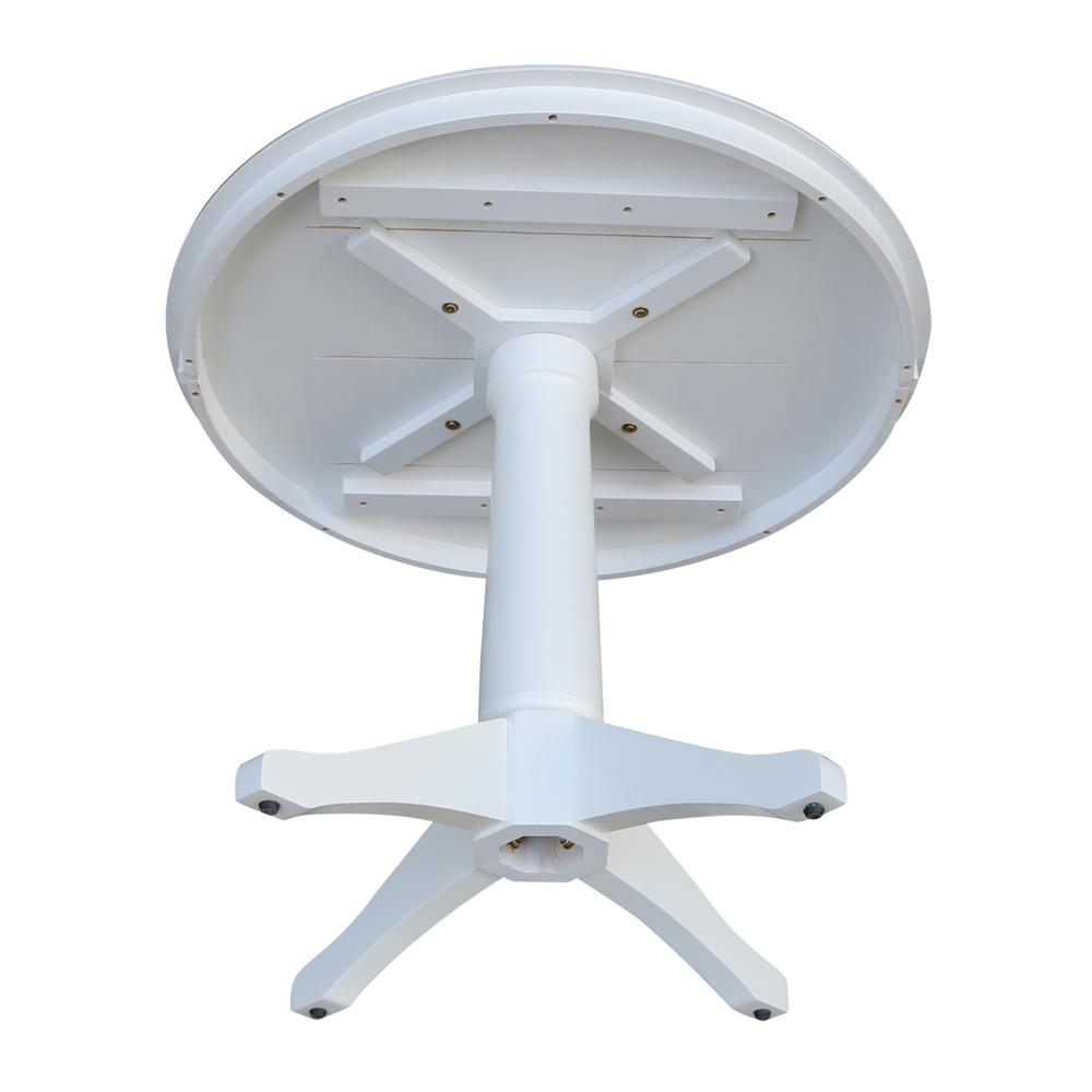 36" Round Top Pedestal Table - 28.9"H, White. Picture 3