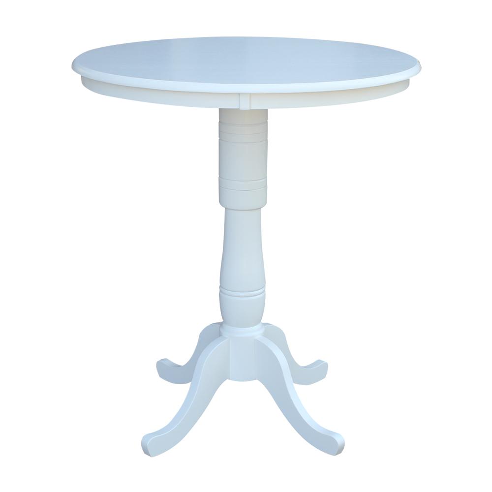 36" Round Top Pedestal Table - 34.9"H, White. Picture 13