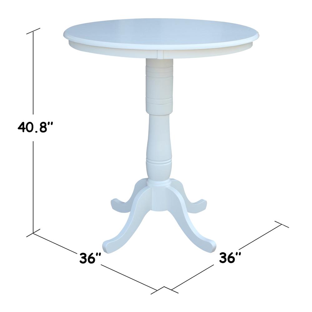 36" Round Top Pedestal Table - 34.9"H, White. Picture 8