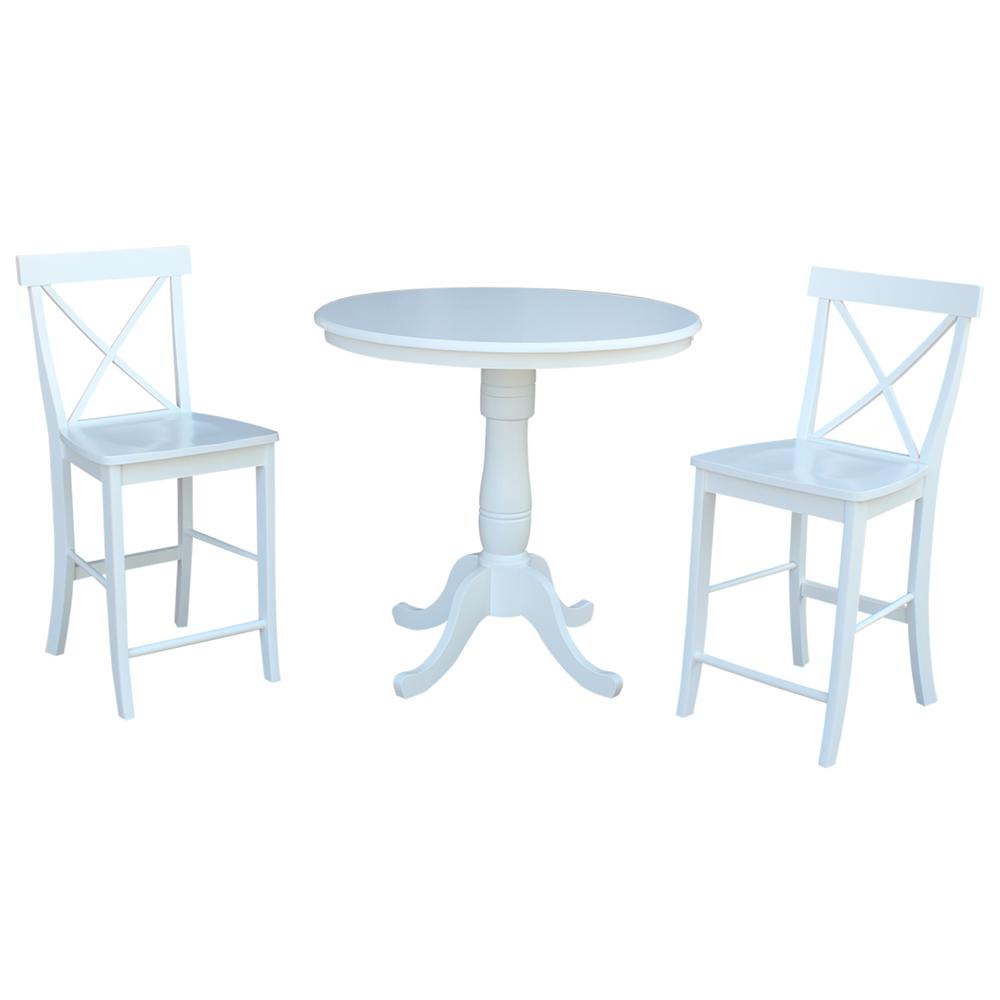 36" Round Top Pedestal Table - 34.9"H, White. Picture 15