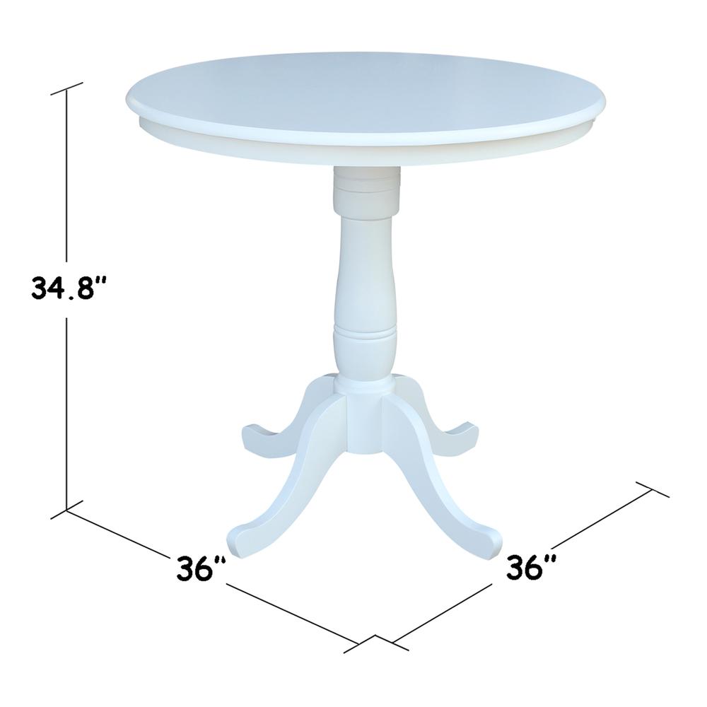 36" Round Top Pedestal Table - 34.9"H, White. Picture 2