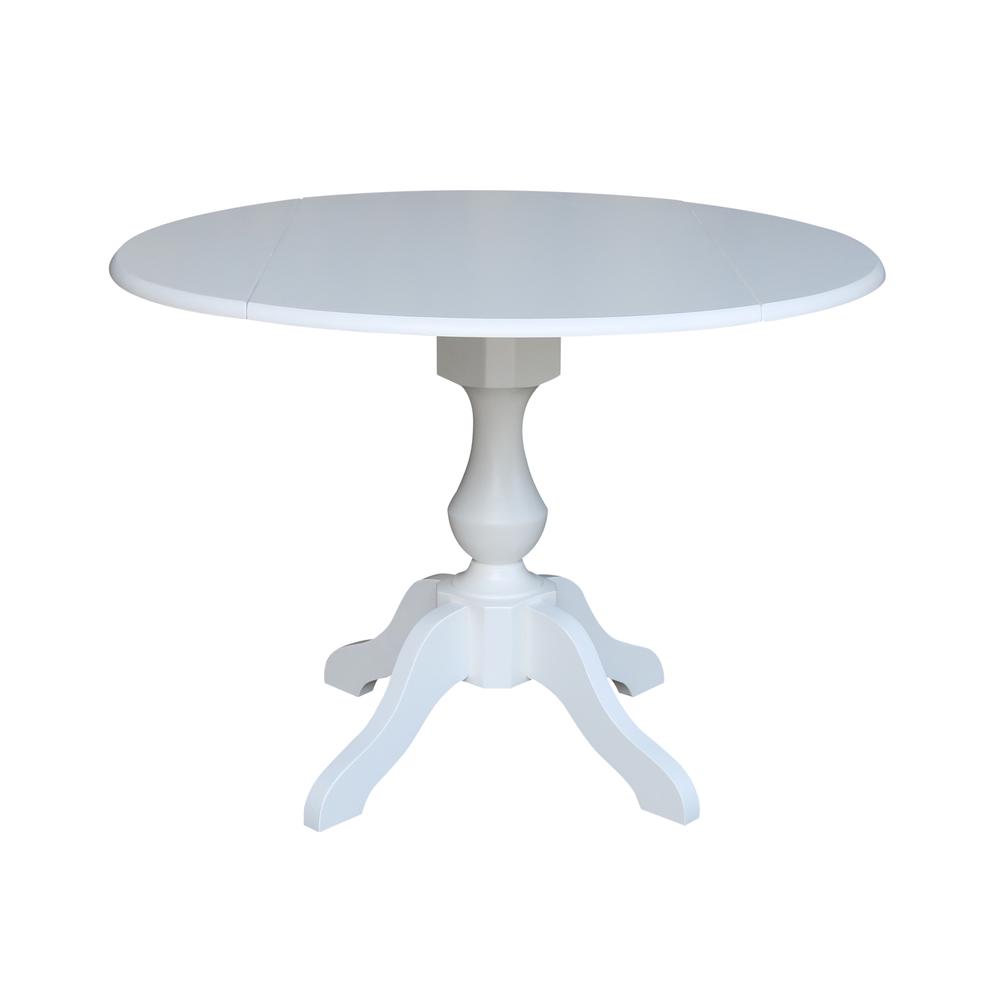 42 In Round dual drop Leaf Pedestal Table - 29.5 "H, White. Picture 22