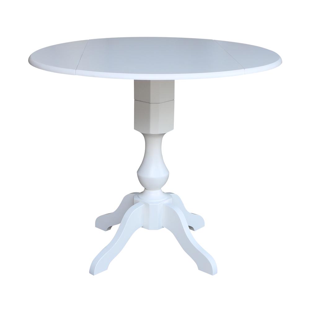42 In Round dual drop Leaf Pedestal Table - 29.5 "H, White. Picture 37