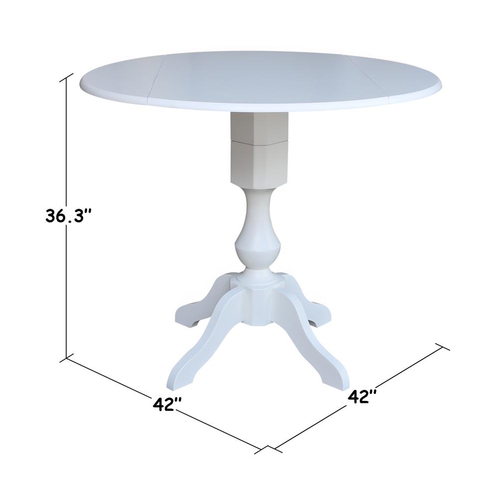 42 In Round dual drop Leaf Pedestal Table - 29.5 "H, White. Picture 23