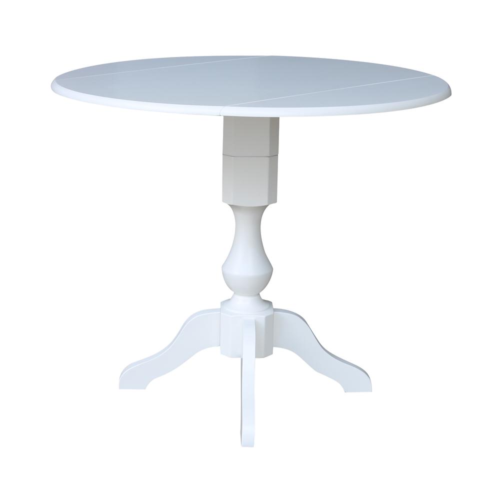 42 In Round dual drop Leaf Pedestal Table - 29.5 "H, White. Picture 26