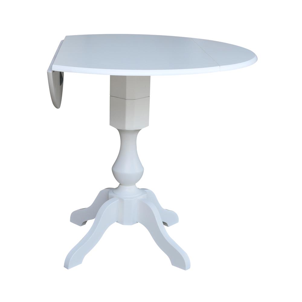 42 In Round dual drop Leaf Pedestal Table - 29.5 "H, White. Picture 27