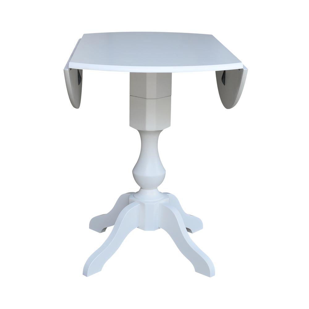 42 In Round dual drop Leaf Pedestal Table - 29.5 "H, White. Picture 28