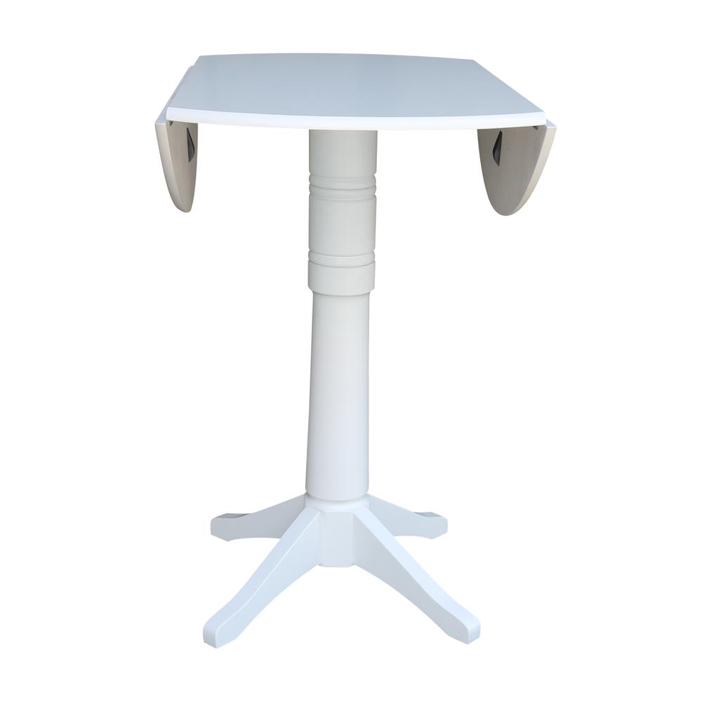 42 In Round dual drop Leaf Pedestal Table - 36.3 "H, White. Picture 14
