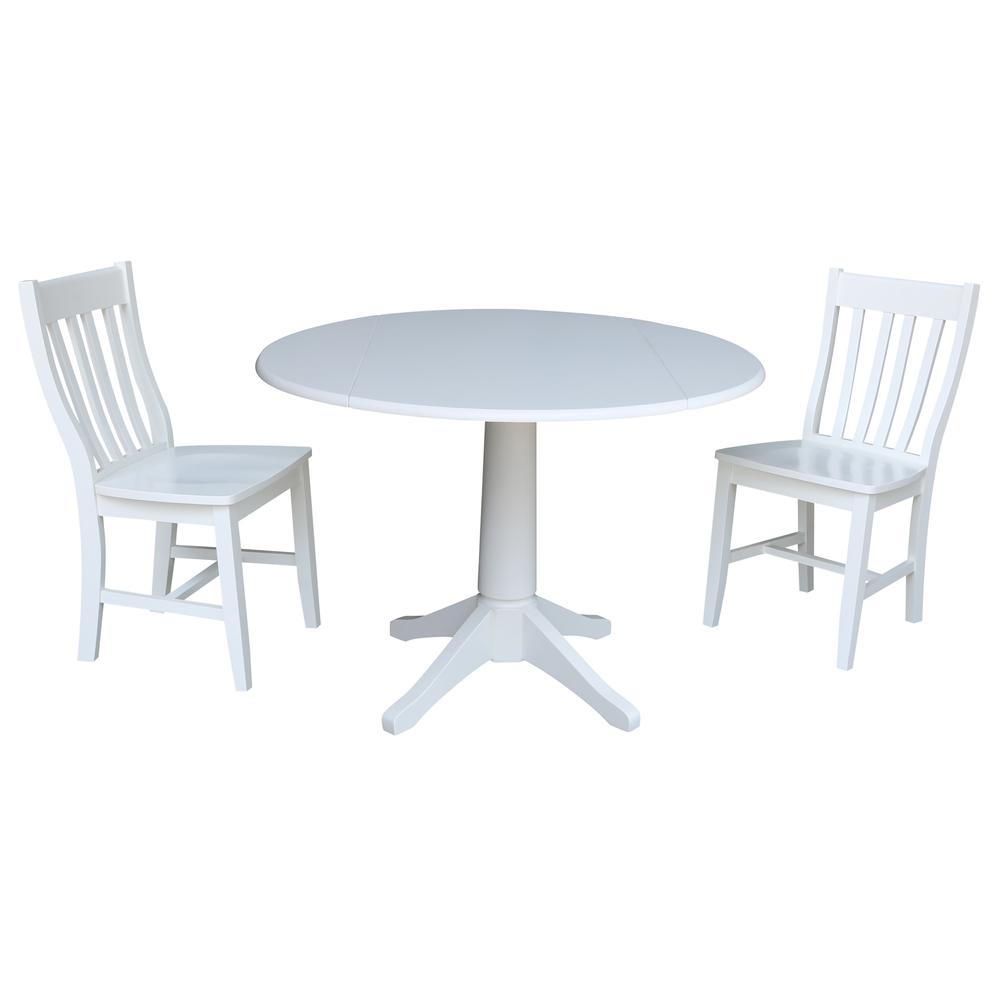42 In Round dual drop Leaf Pedestal Table - 29.5 "H, White. Picture 63