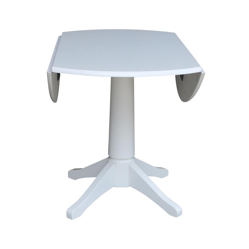 42 In Round dual drop Leaf Pedestal Table - 29.5 "H, White. Picture 44