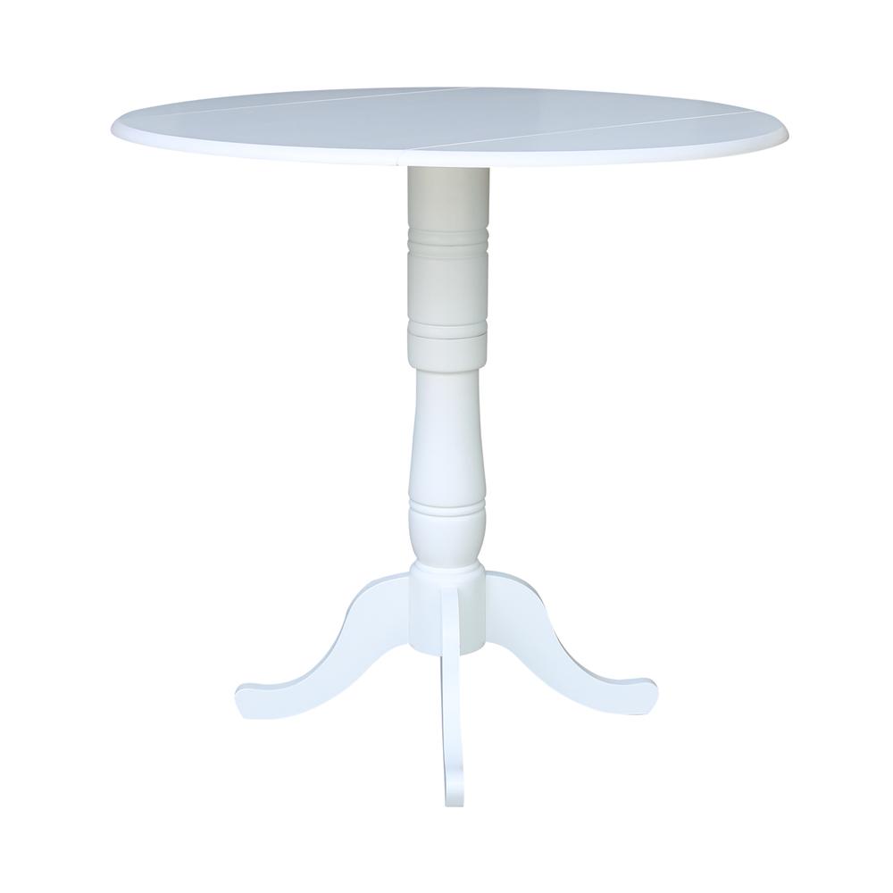 42 In Round dual drop Leaf Pedestal Table - 35.5 "H, White. Picture 10