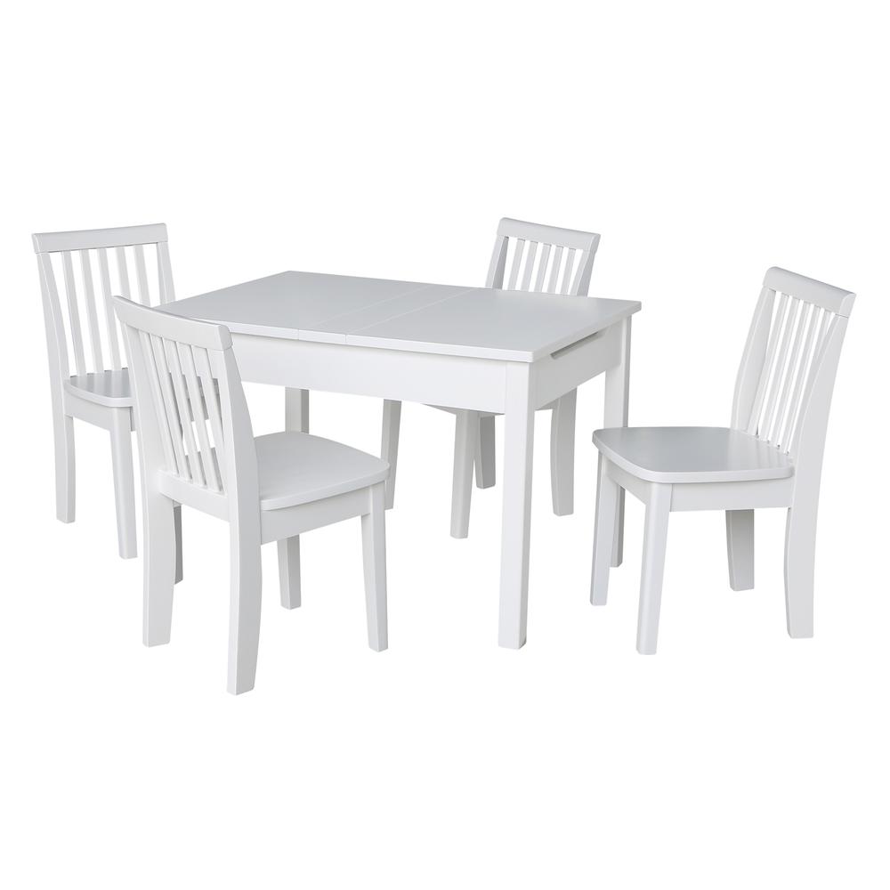 Table With 4 Mission Juvenile Chairs, White. Picture 3