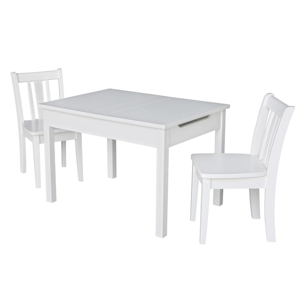 Table With 2 San Remo Juvenile Chairs, White. Picture 3