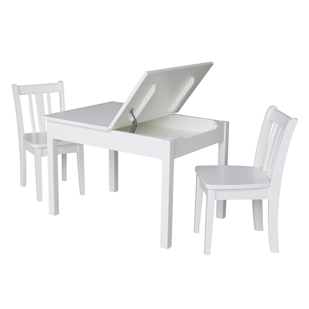 Table With 2 San Remo Juvenile Chairs, White. Picture 1