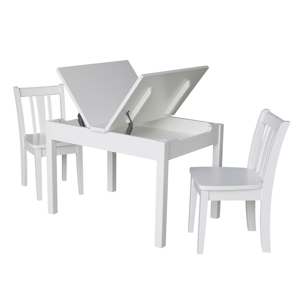 Table With 2 San Remo Juvenile Chairs, White. Picture 2