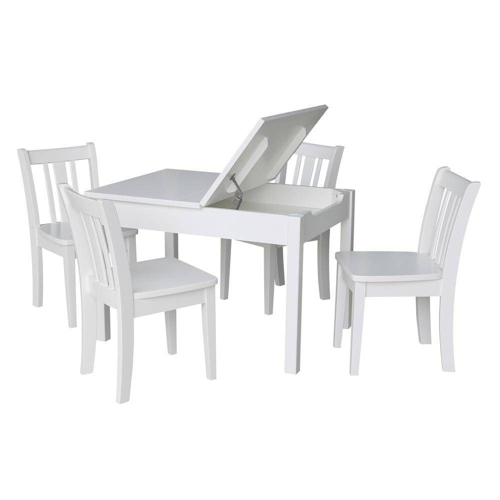 Table With 4 San Remo Juvenile Chairs, White. Picture 1
