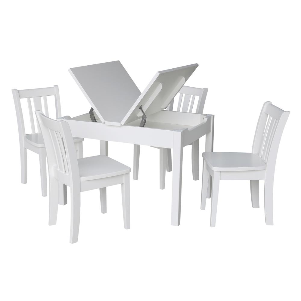 Table With 4 San Remo Juvenile Chairs, White. Picture 2