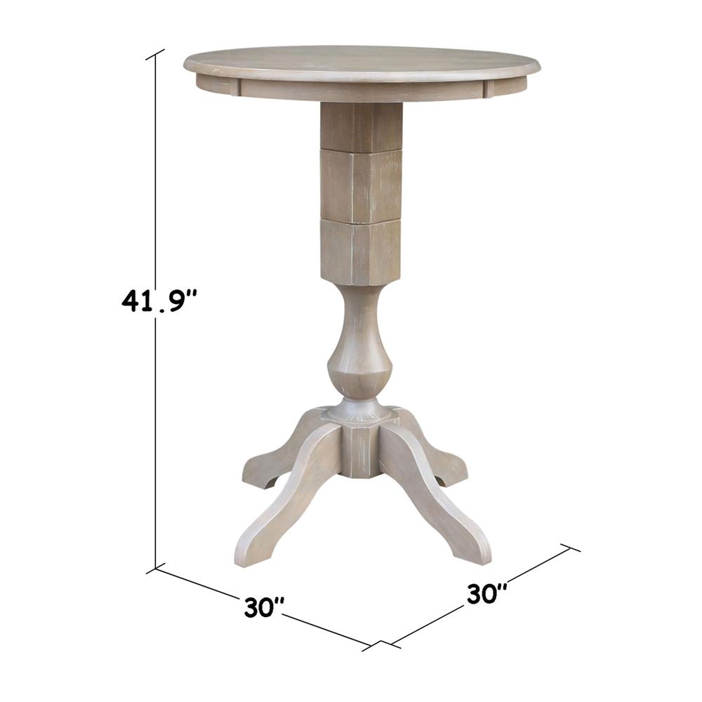 30" Round Pedestal Bar Height Table With 2 X-Back  Bar Height Stools. Picture 4