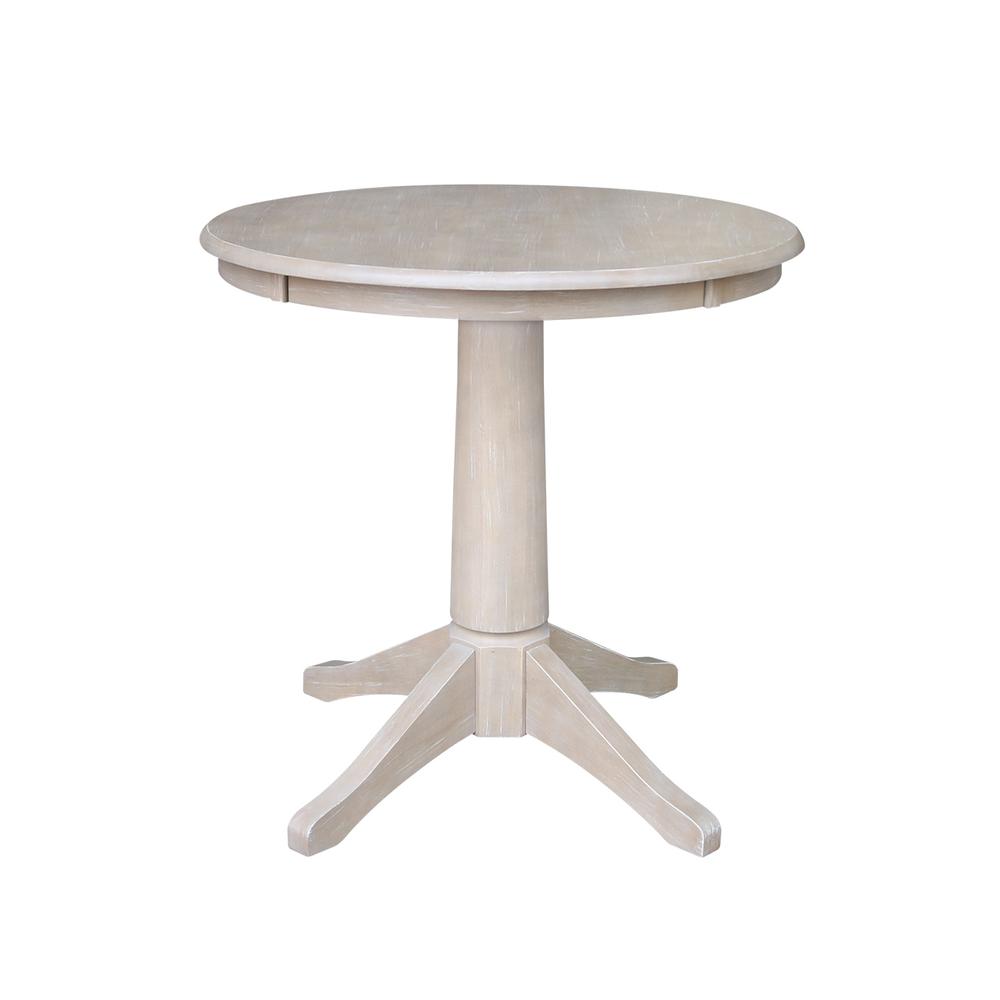 30" Round Top Pedestal Table - 28.9"H, Washed Gray Taupe. Picture 16