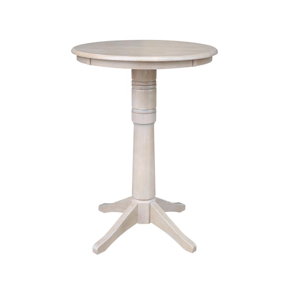 30" Round Top Pedestal Table - 28.9"H, Washed Gray Taupe. Picture 12