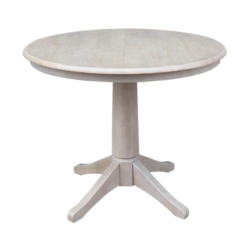 36" Round Top Pedestal Table - 28.9"H, Washed Gray Taupe. Picture 21