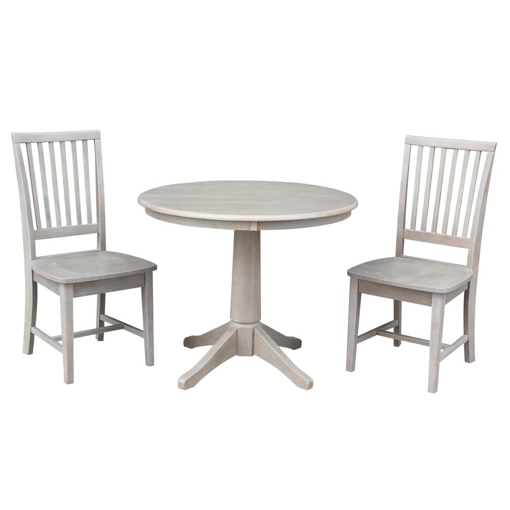 36" Round Top Pedestal Table - 28.9"H, Washed Gray Taupe. Picture 18