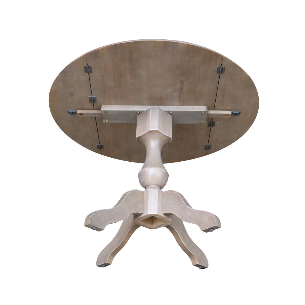 42" Round Dual Drop Leaf Pedestal Table - 29.5"H. Picture 18