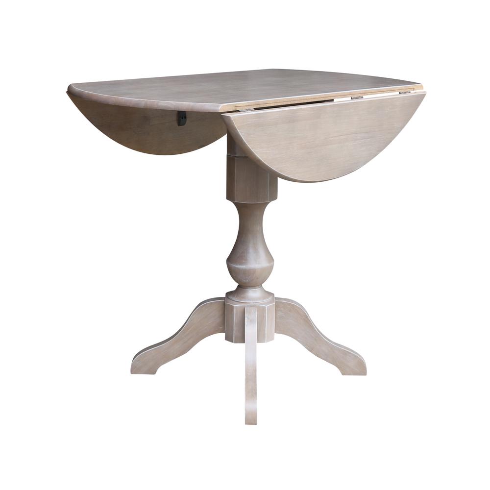 42" Round Dual Drop Leaf Pedestal Table - 29.5"H. Picture 26