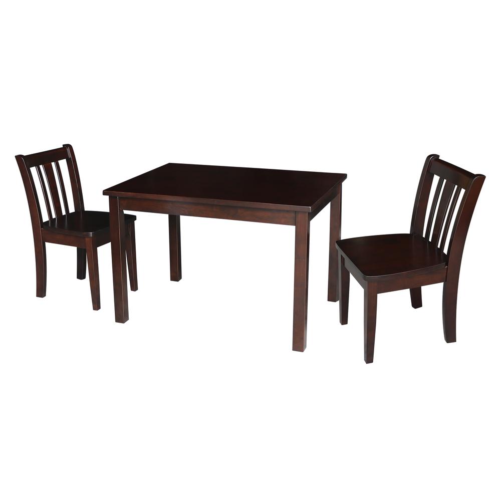 Table With 2 San Remo Juvenile Chairs, Rich Mocha. Picture 1