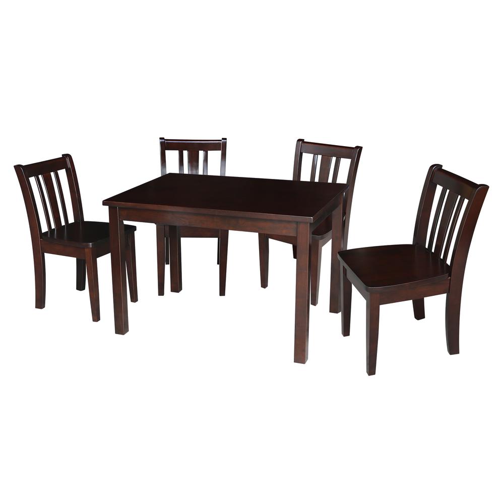 Table With 4 San Remo Juvenile Chairs, Rich Mocha. Picture 1