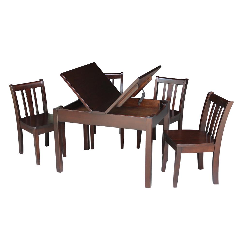 Table With 4 San Remo Juvenile Chairs, Rich Mocha. Picture 2
