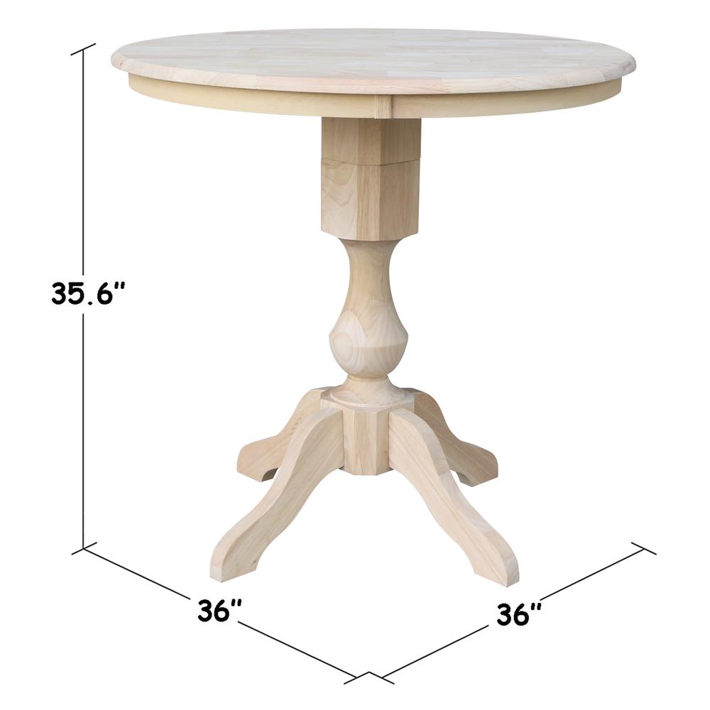 36" Round Top Pedestal Table - 28.9"H, Unfinished. Picture 14