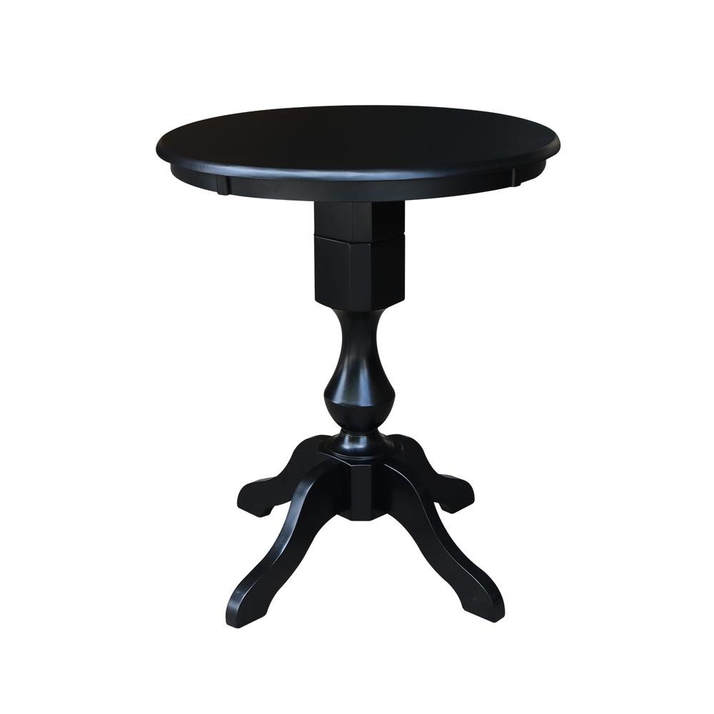 30" Round Top Pedestal Table - 34.9"H, Black. Picture 10