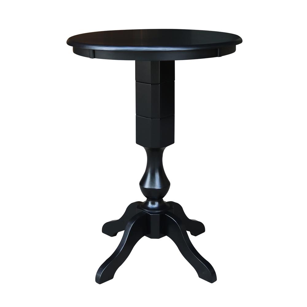 30" Round Top Pedestal Table - 34.9"H, Black. Picture 7