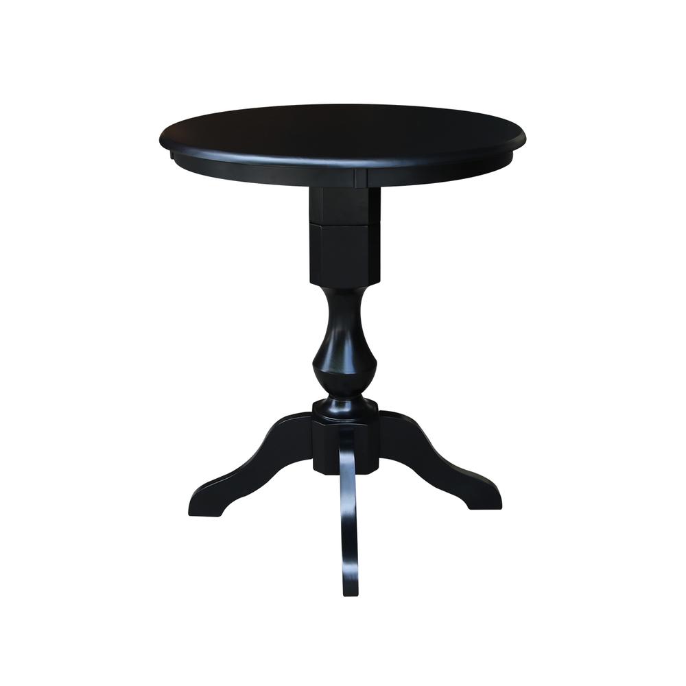 30" Round Top Pedestal Table - 34.9"H, Black. Picture 2