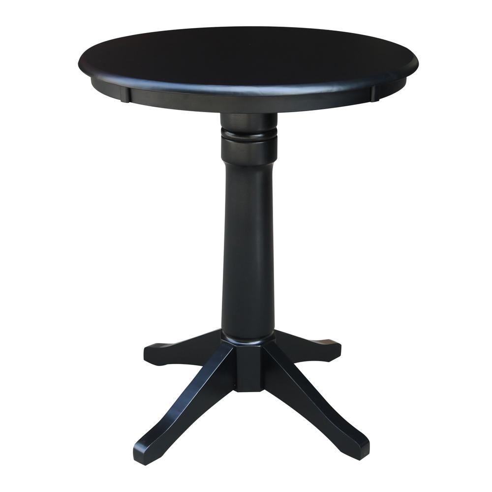 30" Round Top Pedestal Table - 28.9"H, Black. Picture 12