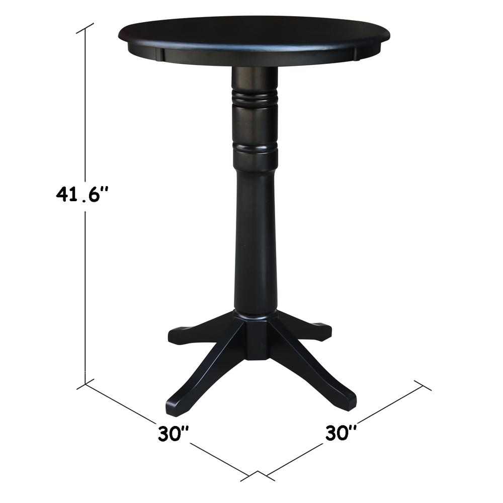 30" Round Top Pedestal Table - 28.9"H, Black. Picture 8