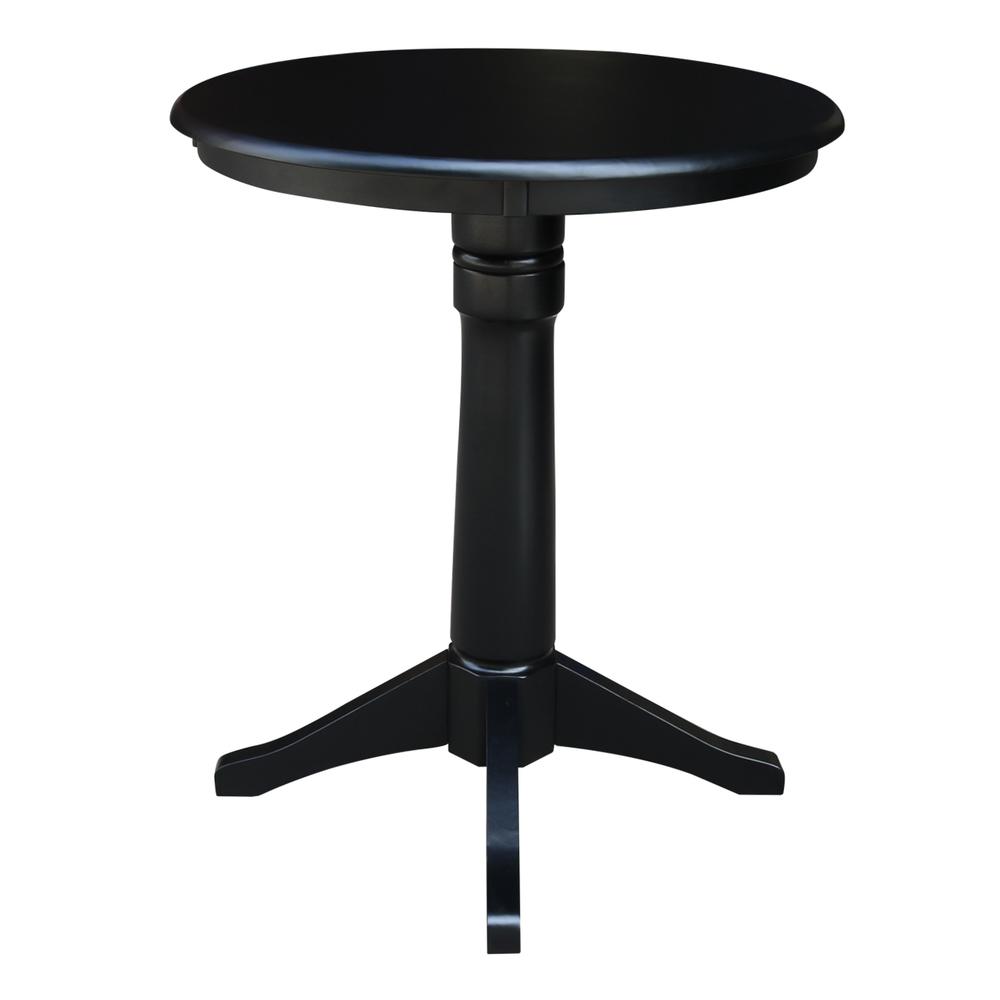 30" Round Top Pedestal Table - 28.9"H, Black. Picture 6