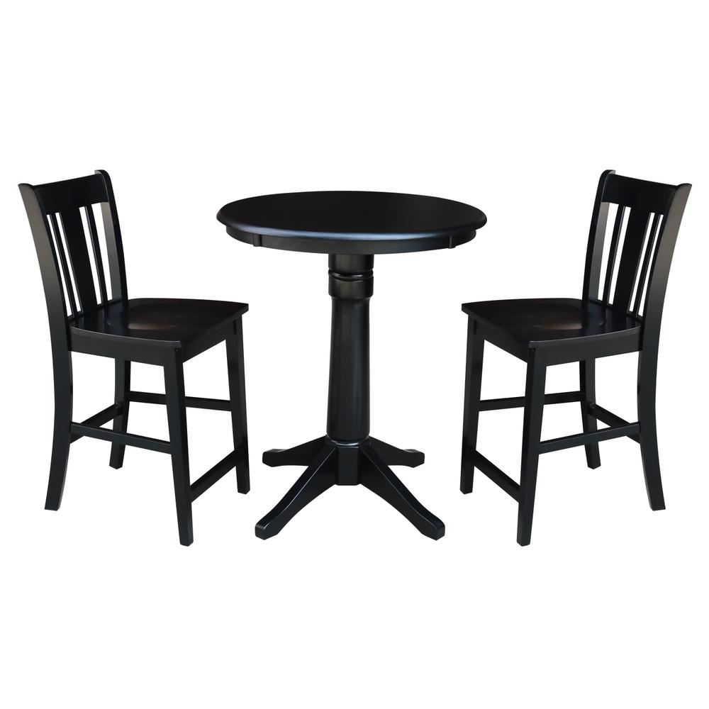 30" Round Top Pedestal Table - 28.9"H, Black. Picture 15