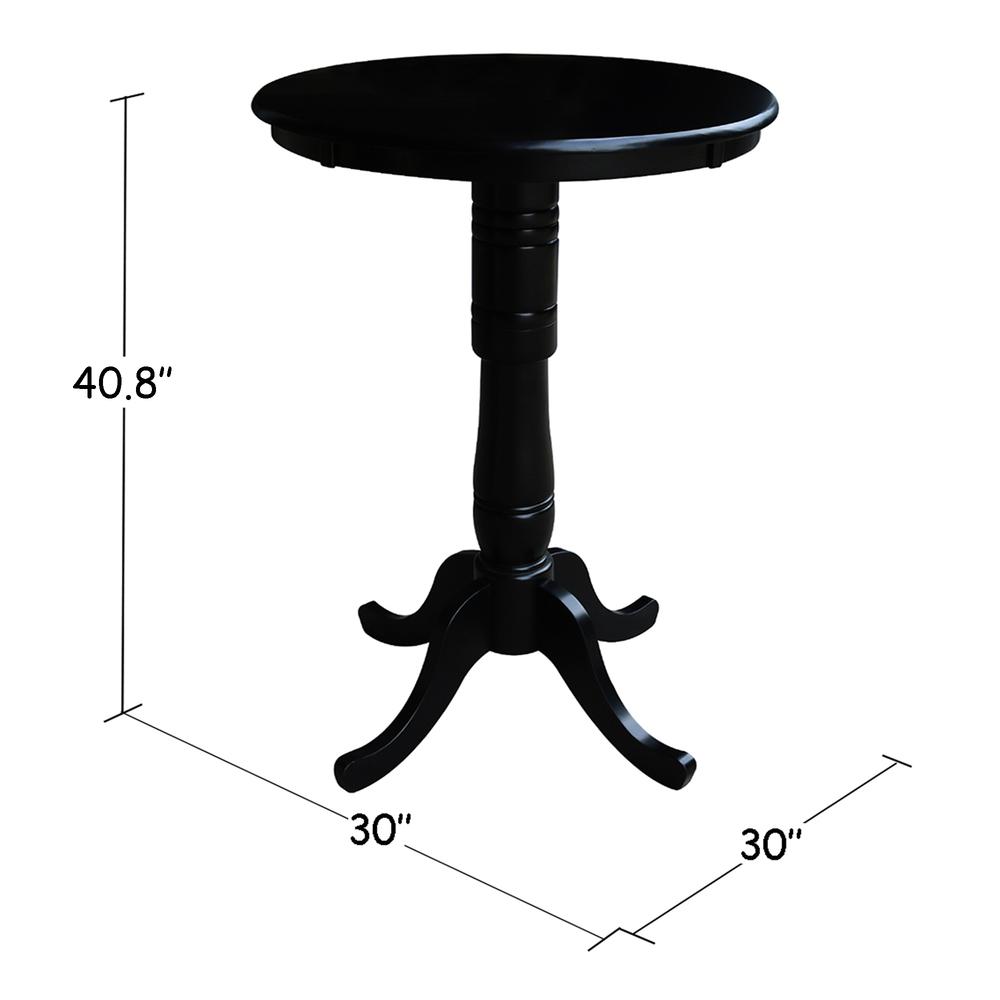 30" Round Top Pedestal Table - 34.9"H, Black. Picture 4