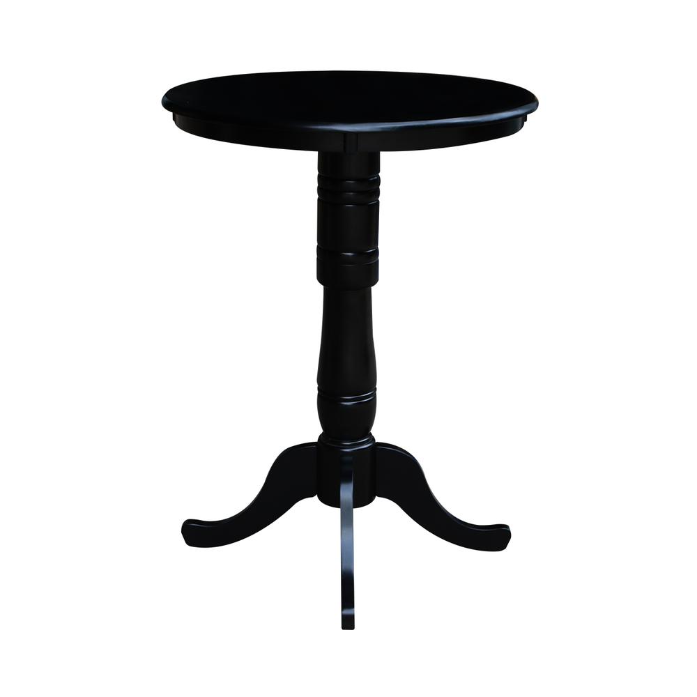 30" Round Top Pedestal Table - 34.9"H, Black. Picture 5