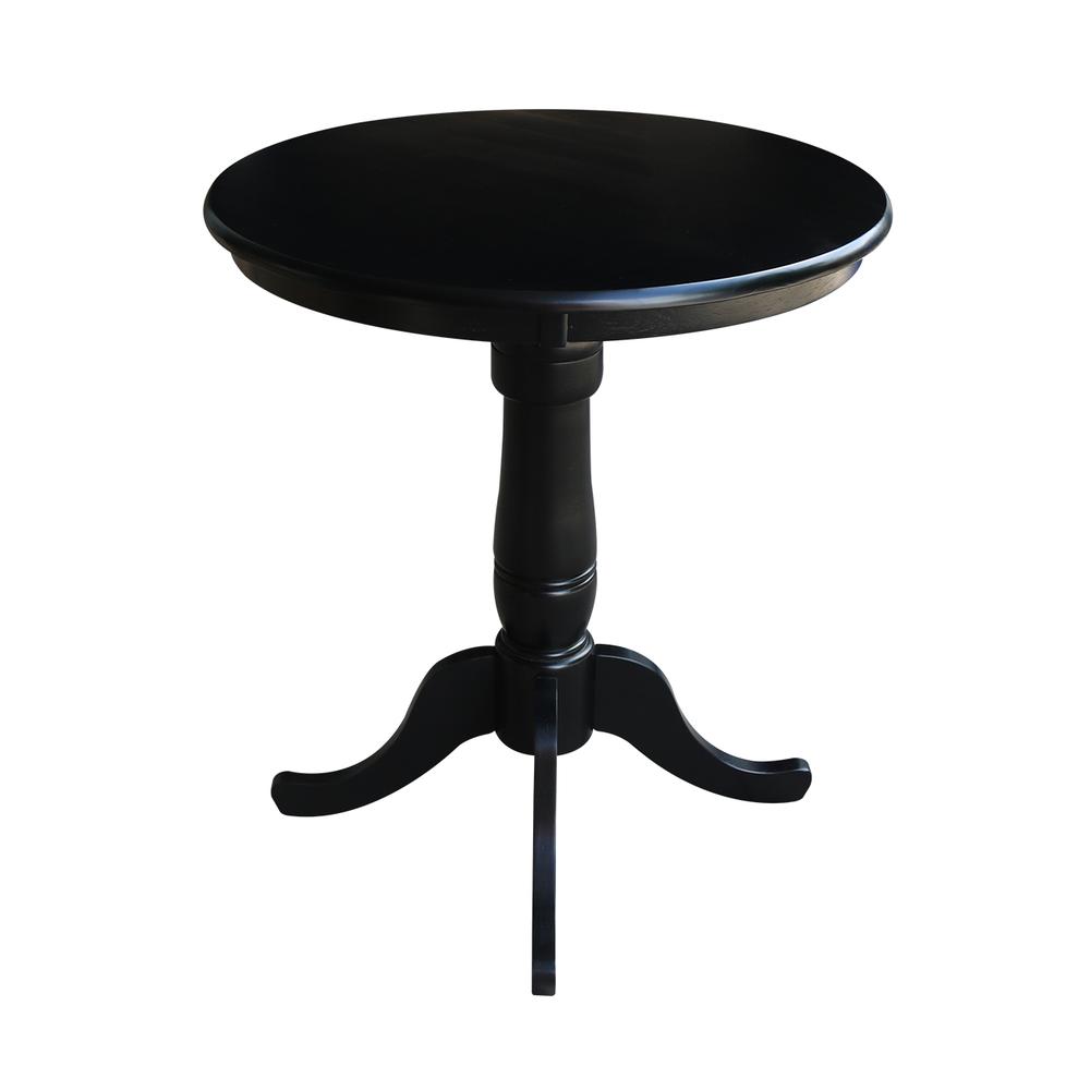 30" Round Top Pedestal Table - 34.9"H, Black. Picture 2