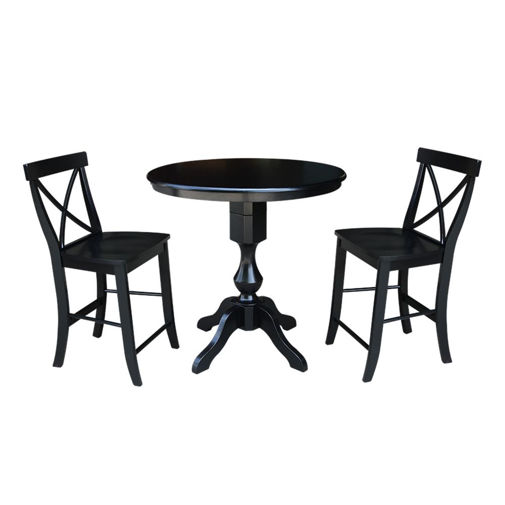 36" Round Top Pedestal Table - 34.9"H, Black. Picture 9