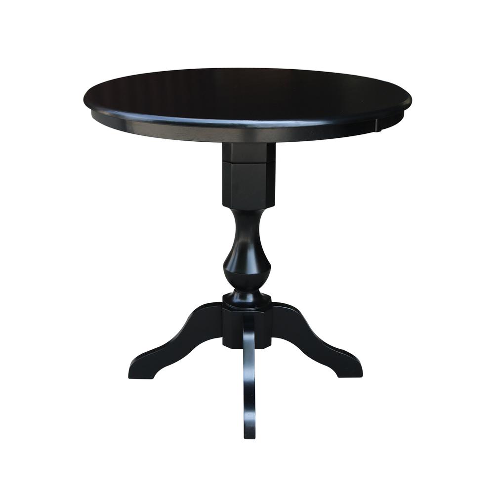 36" Round Top Pedestal Table - 34.9"H, Black. Picture 2