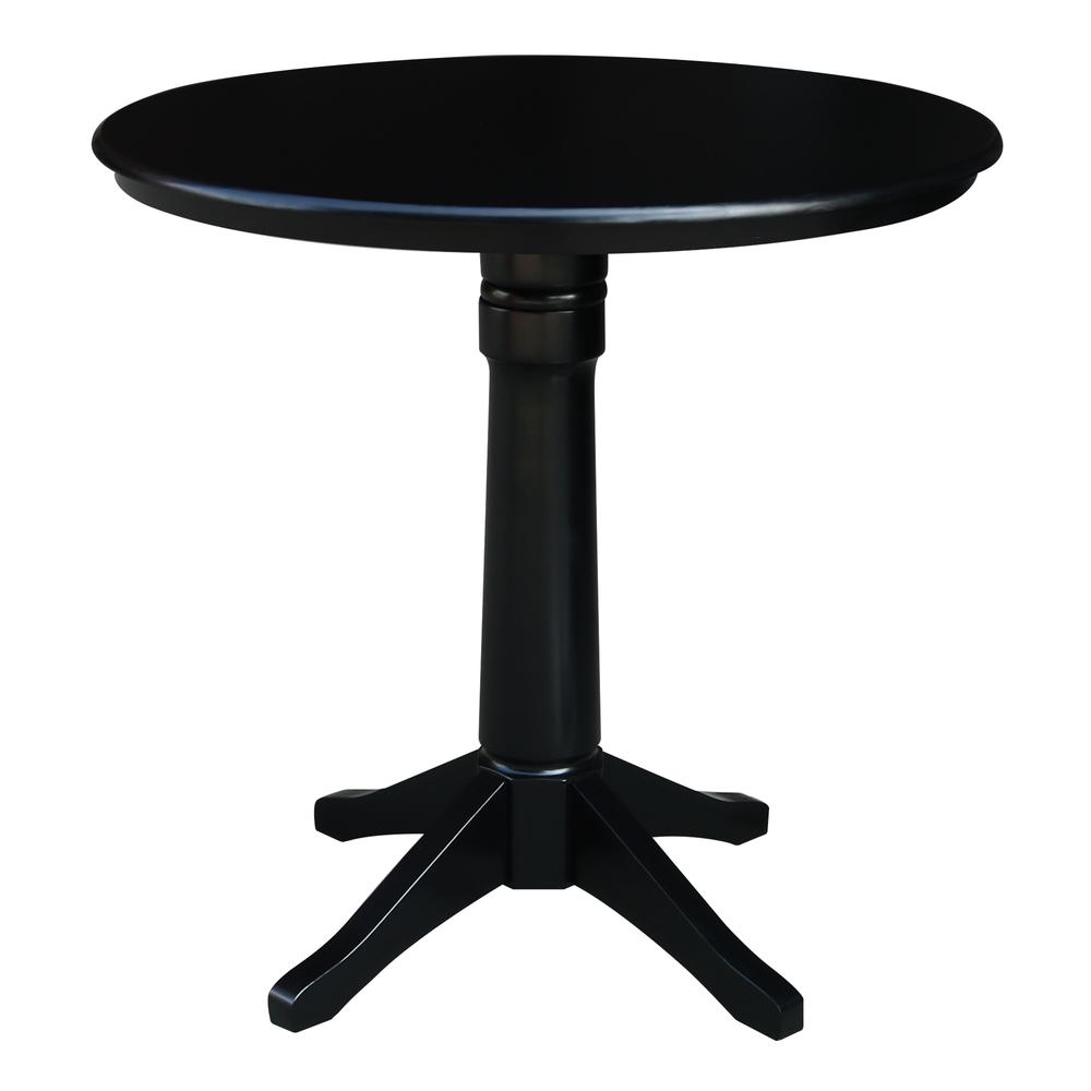 36" Round Top Pedestal Table - 28.9"H, Black. Picture 12