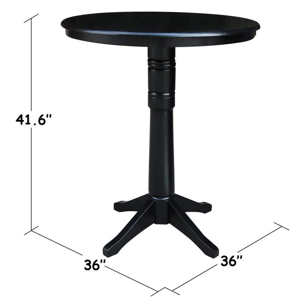 36" Round Top Pedestal Table - 28.9"H, Black. Picture 8