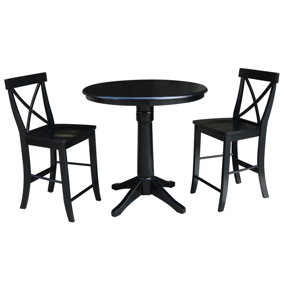 36" Round Top Pedestal Table - 28.9"H, Black. Picture 16